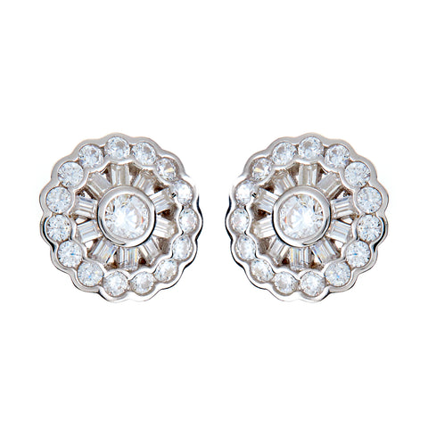 E10392 - Rhodium cz earrings