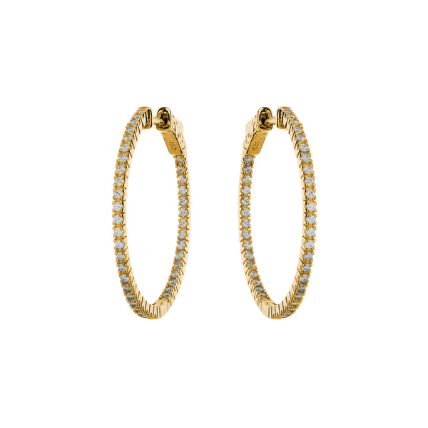 E170-30GP - Yellow gold plate 30mm cz hoops