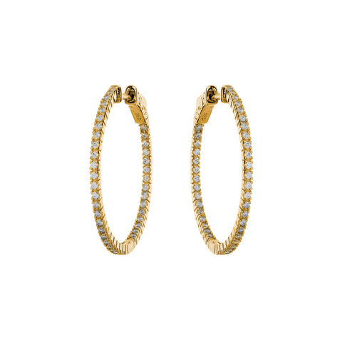 E170-30GP - Yellow gold plate 30mm cz hoops