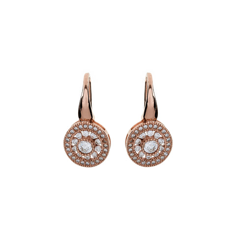 E21-RG - Rose gold cz earrings on french hook