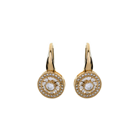 E21-GP - Yellow gold cz earrings on french hook