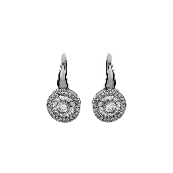 E21-RH - Rhodium cz earrings on french hook