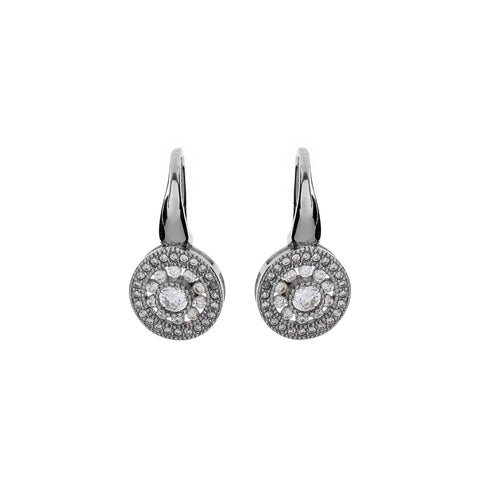 E21-RH - Rhodium cz earrings on french hook