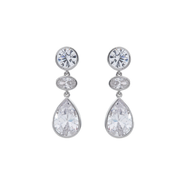 E1853 - Rhodium cz dress earrings