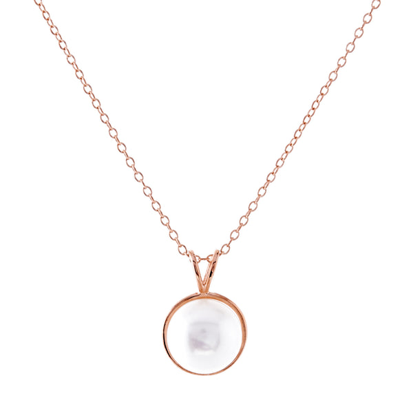 P182-RG - Rose gold freshwater pearl necklace