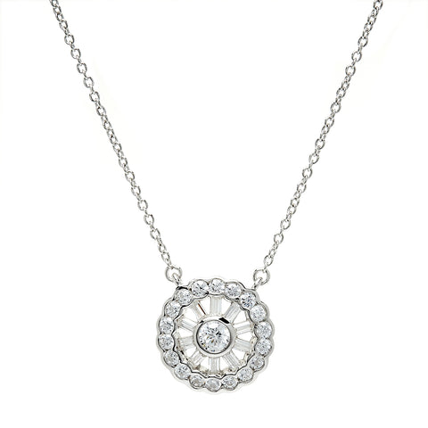 P10392 - Rhodium cz necklace