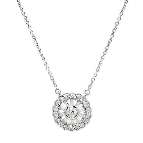 P10392 - Rhodium cz necklace