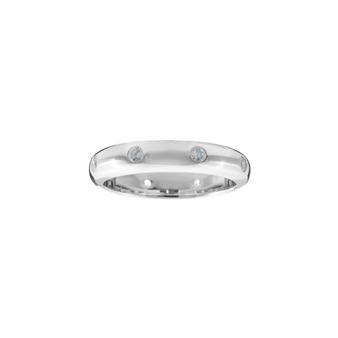 R5062-RH - Rhodium cz dot rhodium ring