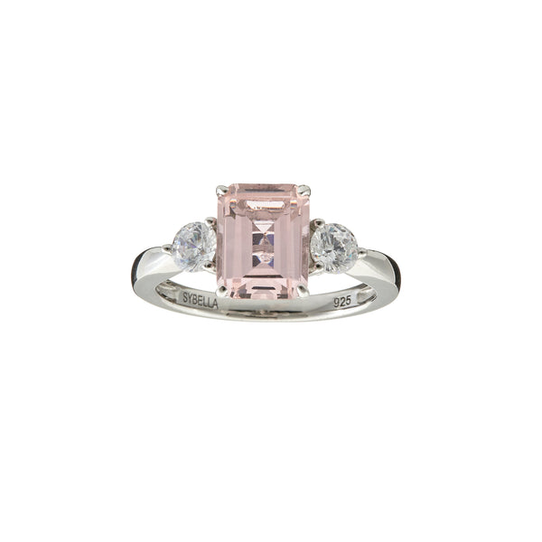 R1843-P - Pink & clear cz