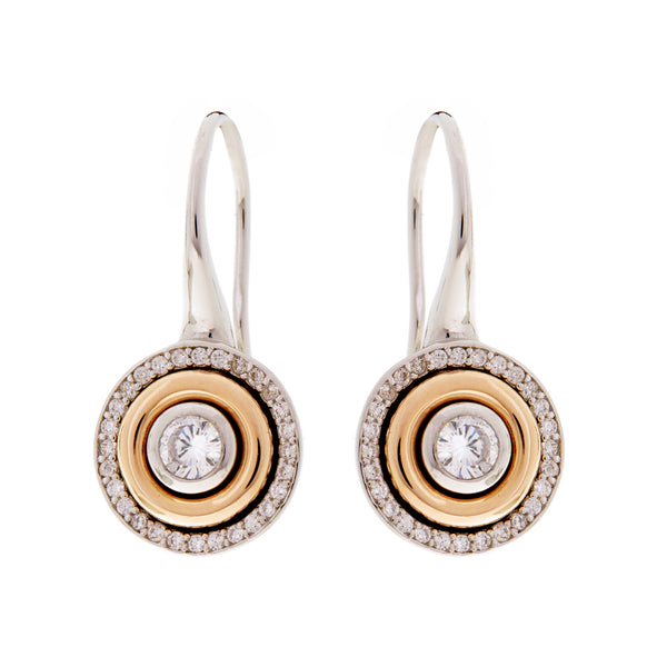 E261-GP -  Two tone earrings on french hook
