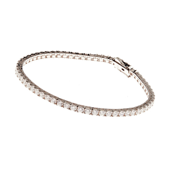 B272-RH - Rhodium claw set  tennis bracelet