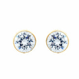 E30 - Gold plate bezel cubic zirconia stud