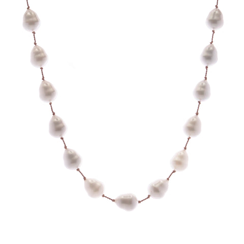 BTNL - Large baroque pearl tincup necklace