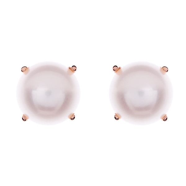 E7789-RG - Rose gold 12mm freshwater claw set pearl stud