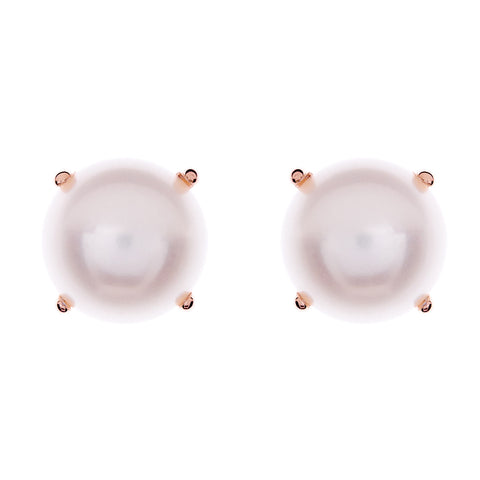 E7789-RG - Rose gold 12mm freshwater claw set pearl stud