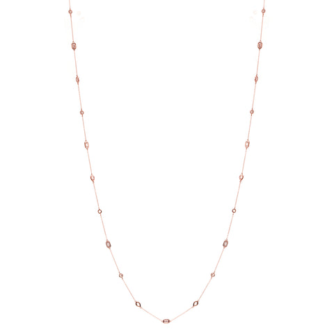 N107-RG - 90cm Multi shape rose gold necklace
