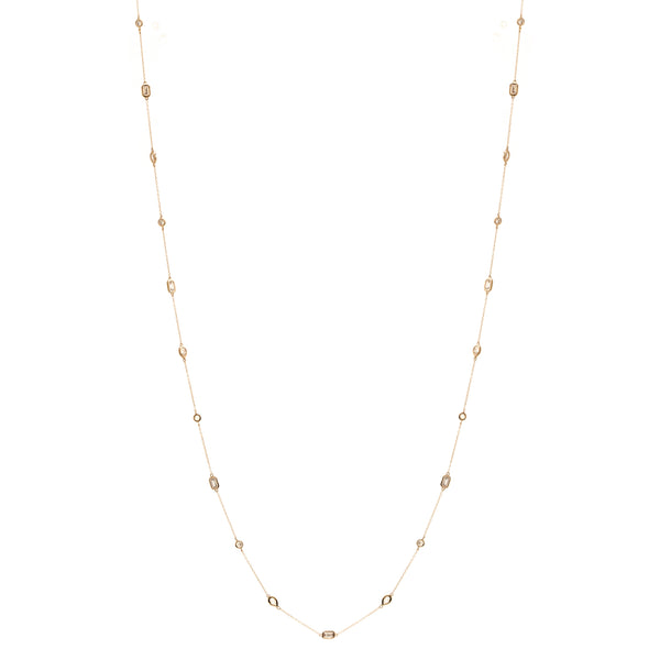 N107-YG - 90cm Multi shape yellow gold necklace