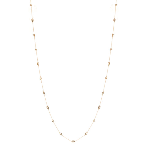 N107-YG - 90cm Multi shape yellow gold necklace